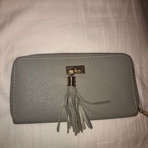 Grey Wallet with Tassel